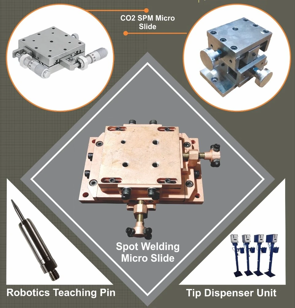 robotics teaching pin and tip dispreser unit spot welding micro slide